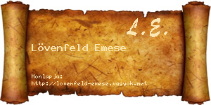 Lövenfeld Emese névjegykártya